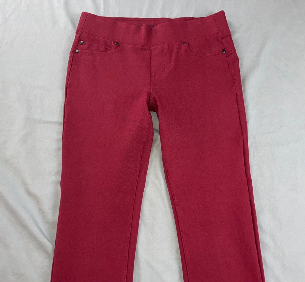 Liverpool Jeans Co Piper Hugger Ponte Knit Pants in Wine. Women's Size 6, MINT!